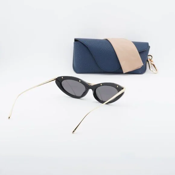 Loewe LW40166I 01A Sunglasses Shiny Black/Gold Cat Eye Frame, Grey Lenses Loewe LW40166I 66A Sunglasses - US main image 3